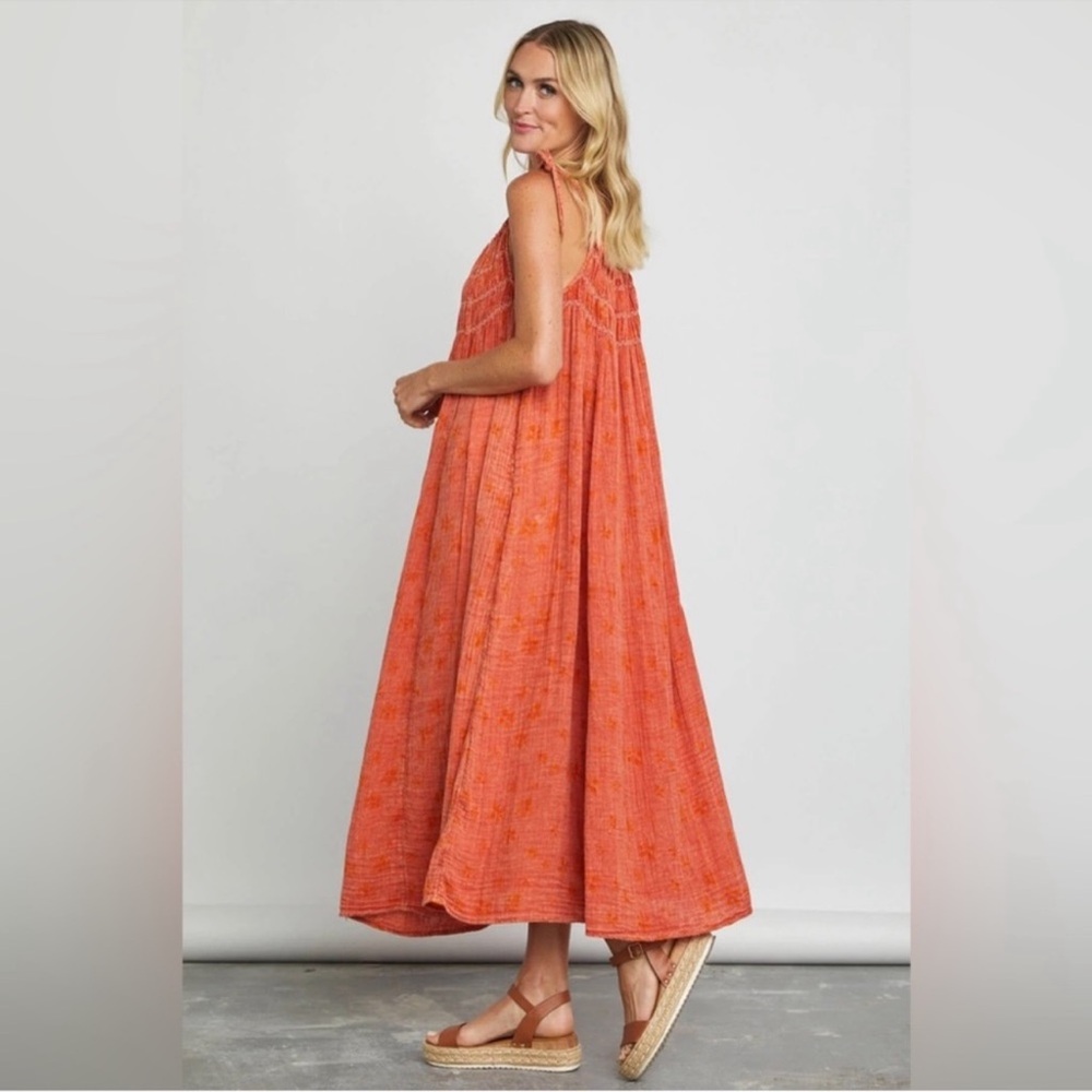 🎉LAST CHANCE🎉Free People Womens Azure
Maxi Ruched Strappy Floral Dress - Picture 3 of 9